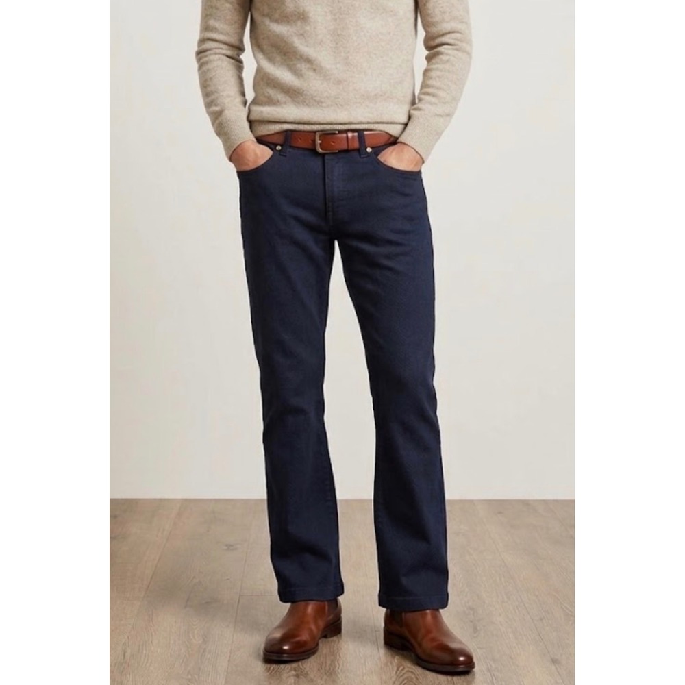 J.Crew Mens Navy Blue Bootcut Stretch Cotton Pants Size 30R RN77388